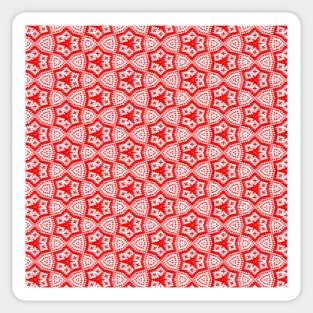 Christmas Ikat Pattern Red Sticker